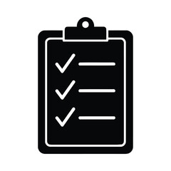 Black clipboard with checklist to-do list tasks reminder