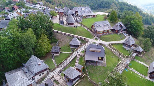 Aerial view of cultural complex