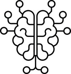 Artificial Intelligence Brain and Circuitry Icon