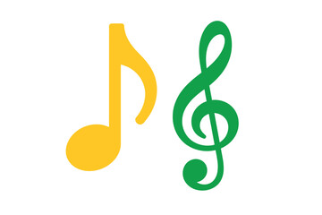 Obraz premium A colorful illustration of musical notes on a white background