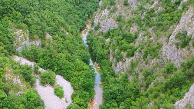 Aerial river canyon landscape
