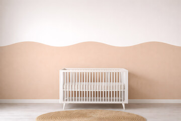 Nursery Wallpaper Mockups with Soft Wavy Wall Design and Neutral Colors