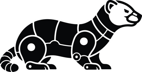 silhouette stylized ferret standing on four legs vector design