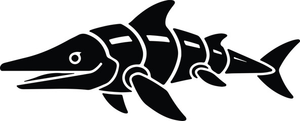 silhouette stylized shark marine animal swimming ocean deep sea vector design