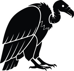 silhouette vulture bird standing profile isolated on white background vector design