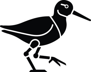 silhouette wading bird animal in profile vector design