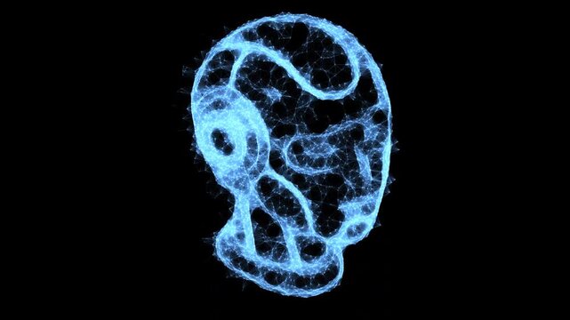 Abstract  Humanoid robot 2 in 1 (Motion graphics on flat and transparent backgrounds), Seamless Loop, 4K resolution. Codec ProRes 4444 with alpha channel. Not AI Generated.