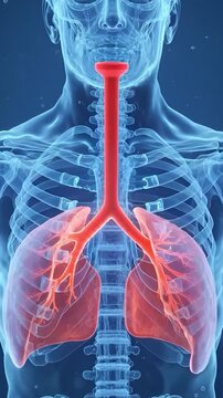 3D medical visualization of asthma attack and airway constriction