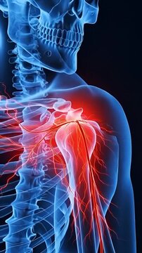 3D medical animation of shoulder joint dislocation