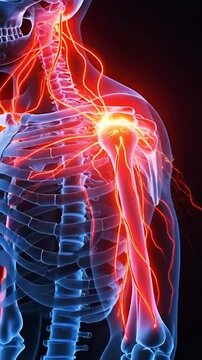 3D medical animation of shoulder joint dislocation