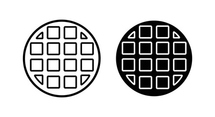 Classic Round Waffle Icon, Great for Breakfast Menus, Dessert Shops, and Sweet Treat Designs.