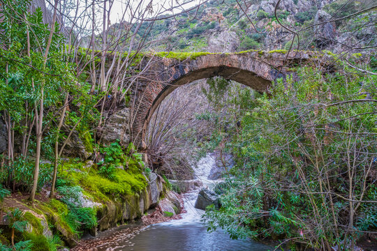 A beautiful valley view near The Niobe ( Aglayan Kaya ) in Manisa City of Turkey