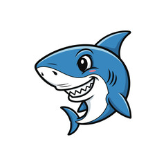 Fototapeta premium Cute Smiling Shark Cartoon Mascot