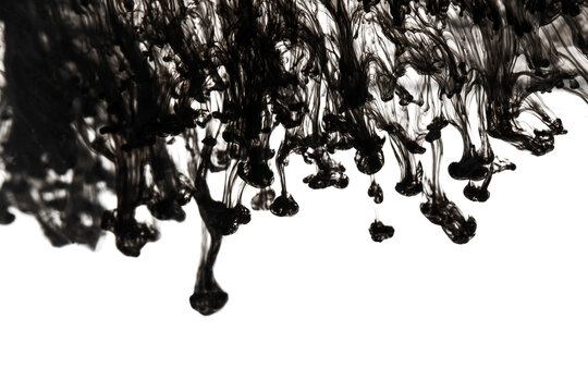 Black Pigments Dissolving in Water - Abstract Ink Flow