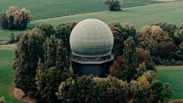 Abandoned Cold War Communication Station in the Fog