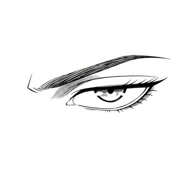 Anime eye with a scornful look of disdain.