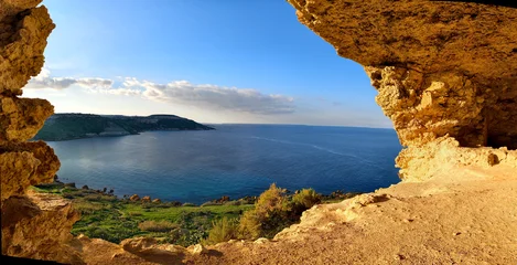 View from Tal-Mixta Cave near Nadur overlooking the Gozo coastline and open sea © EKH-Pictures
