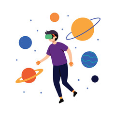 Virtual Reality Learning Planet Simulation