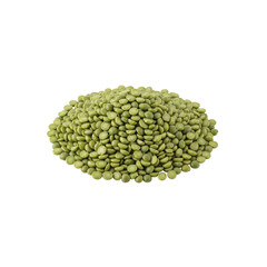 Pile of green split peas On Transparent Background