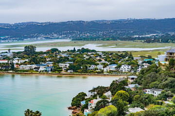 Aerial View of Leisure Isle and Knysna Lagoon on the Scenic Garden Route, South Africa