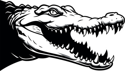 Naklejka premium Aggressive Crocodile Face Icon