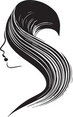 Modern woman head silhouette artistic vector logo design isolated on white background