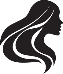 Modern woman head silhouette artistic vector logo design isolated on white background