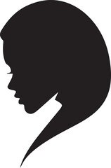 Modern woman head silhouette artistic vector logo design isolated on white background