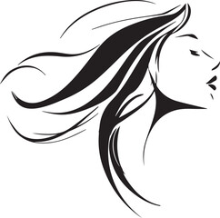 Modern woman head silhouette artistic vector logo design isolated on white background