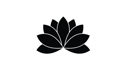 Black lotus flower design presented as a striking silhouette © mst