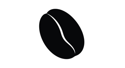 Simple black coffee bean illustration with a striking silhouette © mst