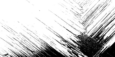 Obraz premium Abstract texture grunge made of diagonal streaks and distressed lines, black ink on a white background. grunge scratch patterns, chaotic linear noise. dirty monochrome pattern of the old worn surface.