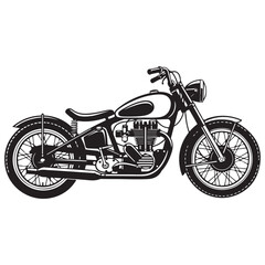 Obraz premium Classic Vintage Motorcycle Side Profile Illustration
