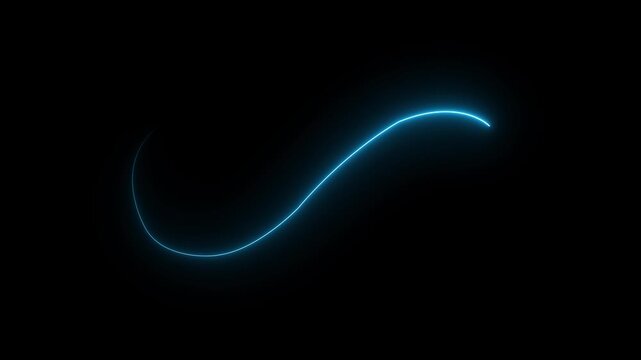 Abstract glowing neon laser curve line zigzag retro style 90s on black background motion animation 4k video.