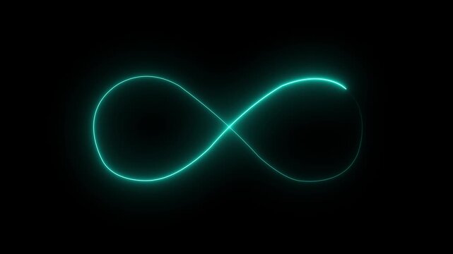 Abstract glowing neon laser curve line zigzag retro style 90s on black background motion animation 4k video.