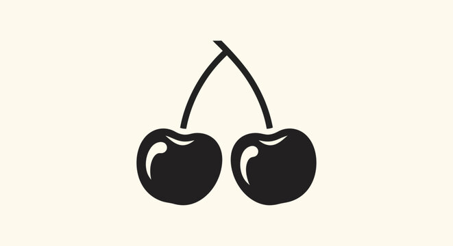 Black cherry icon on neutral background