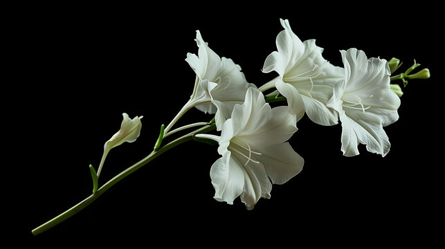 Graceful Matthiola Blossom on Dark Surface