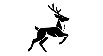 Obraz premium Black deer silhouette isolated on white