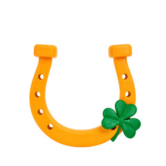 Colorful Plastic Horseshoe with Clover Decoration