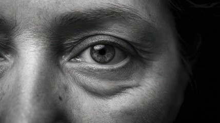 Fototapeta premium depict sagging skin and puffiness around a woman s eyes along with uneven skin texture and dark spots on her face
