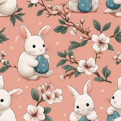 Easter seamless pattern for creating a background
