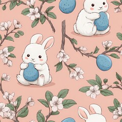 Easter seamless pattern for creating a background