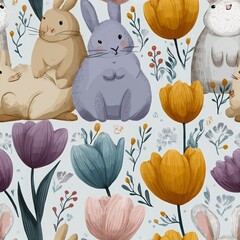 Easter seamless pattern for creating a background