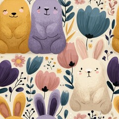 Easter seamless pattern for creating a background