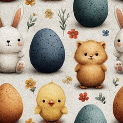Easter seamless pattern for creating a background