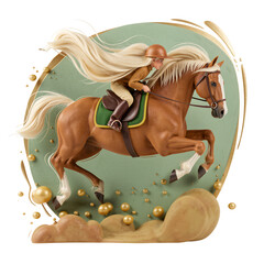 Dynamic Equestrian Scene with Stylized Horse