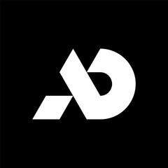 Letter AD bold creative minimal monogram logo