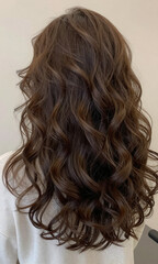 Naklejka premium image captures intricacies curly hairstyle loose tendrils defined ringlets