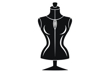 mannequin torso line art silhouette vector illustration