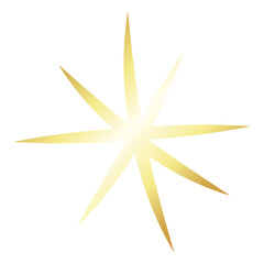 Obraz premium Beautiful bright golden star with rays unique design